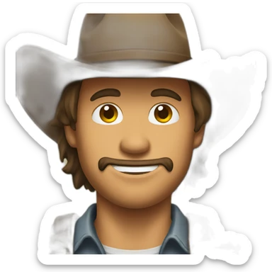 cowboy with a hat made out of fir sticker