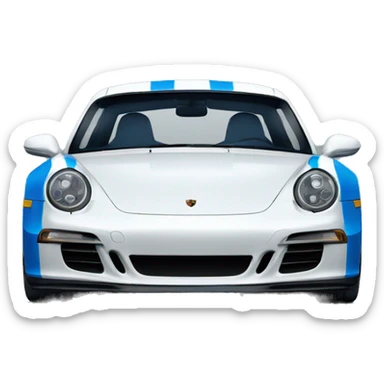 porsche with a blue stripe in the middle sticker