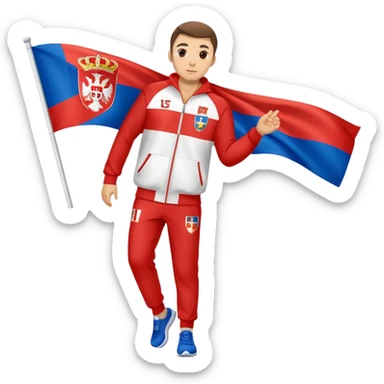 serbian flag wearing tracksuit sticker