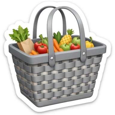 a modern shopping basket in a hardware store that looks like a bag sticker