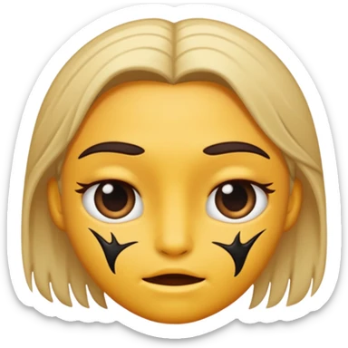 🙂 with a scar or lash in its face sticker