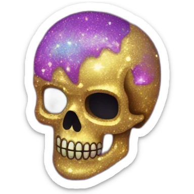 galaxy glitter skull sticker