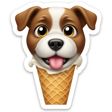 fat dog ice scream sticker