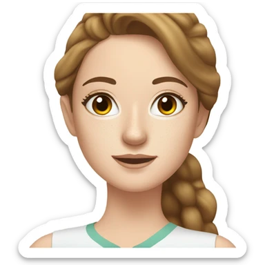 White girl skincare on her face brunette and freckles sticker