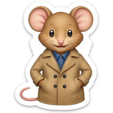 mouse wearing coat sticker