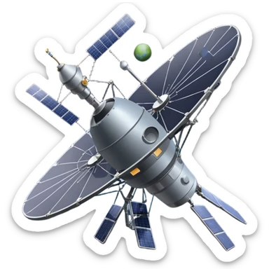 communication space satellite sticker