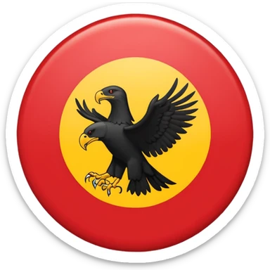 Flag emoji of 1992 dardania flag woth blue background red circle and eagle on circle im this shape: 🏴 sticker