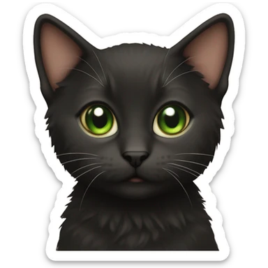 Black coat and brown green eyes kitten   sticker