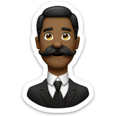 elegant black mustaches, just the mustaches nothing else sticker
