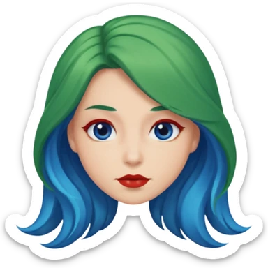 Like the first but her eye green  and blue and her hair red that brolong herwn  sticker
