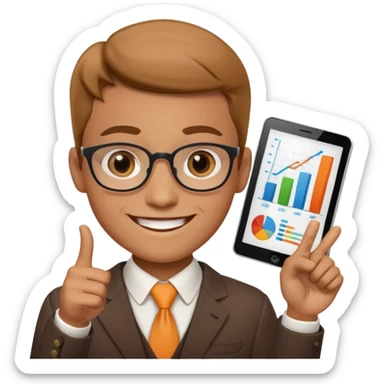 imagenes de una contador en caricatura enseñando sticker