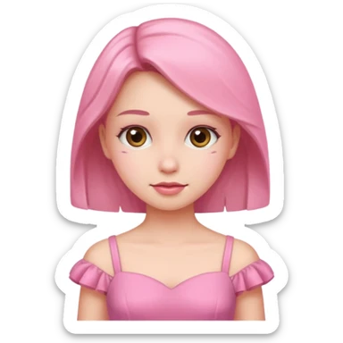 Ok mañana Una chica está vestida de rosa sticker