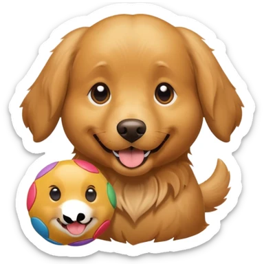 Dog with Toy sticker