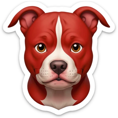 very tattoed pitbull dog with red hair sticker