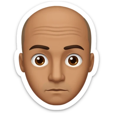 dark tan man with thick eyebrows and balding sparse hair sticker