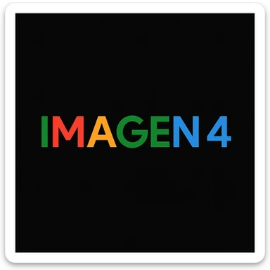 make golo of "IMAGEN 4" with googles G, black background sticker