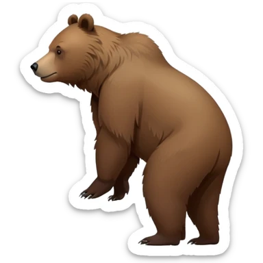 Realistic grizzly bear on all four legs, minimalist style, natural pose, side view sticker