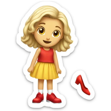 Little miss and a red shoes sticker