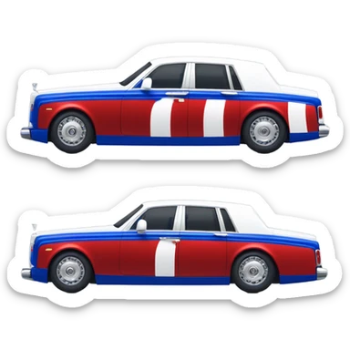 Red white and blue Rolls-Royce sticker