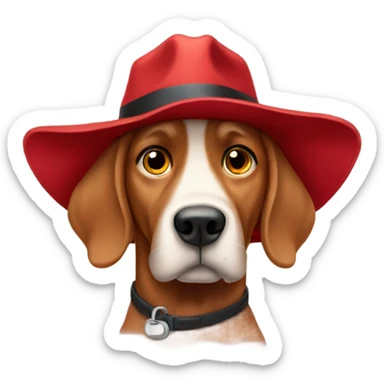 Clifford wearing a big red hat sticker