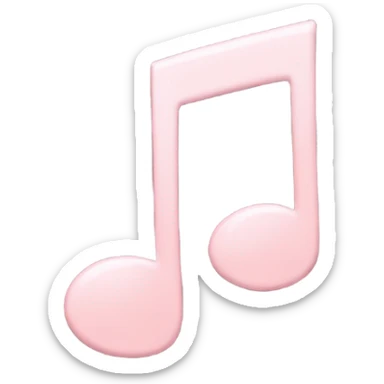 Pale pink music note with pale pink heart  sticker