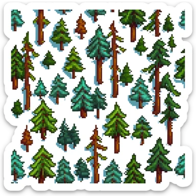 forest with pine trees sticker