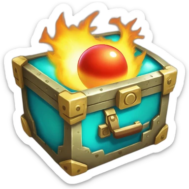 Pokemon Game LootCase Color Cyan Fire Flame Rich Treasure Legendary Epic Pokeballs and Pokemons Inside this have Shiny Glow sticker