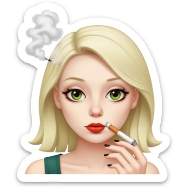Alt girl smoking blunt sticker