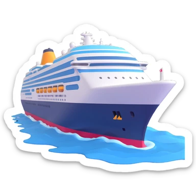 A modern cruise ship sailing on the ocean sticker
