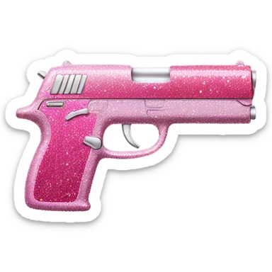 Pink ombre gun with glitter  sticker