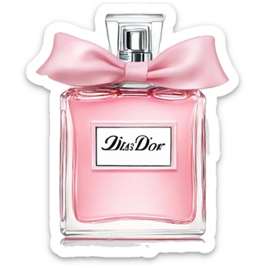 Light pink Miss Dior perfume with bow sticker
