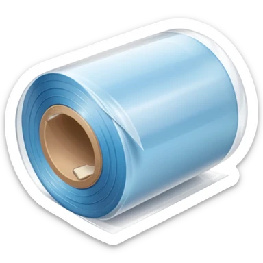 A long thin roll of transparent plastic wrapping, use no other colors  sticker