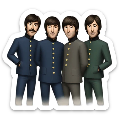 the Beatles four guys sticker