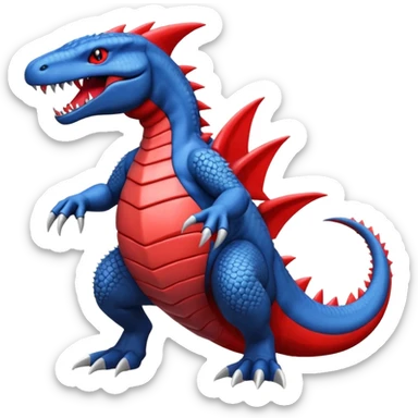 Salandit-Salamence-Garchomp-Fakémon-hybrid-creature (full body)  sticker