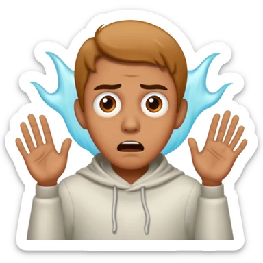 man seriously frightened by a hideous ghost  sticker