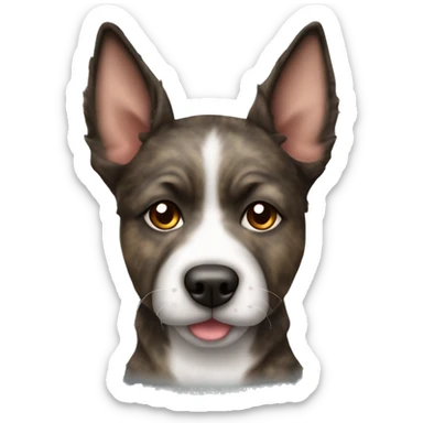 Pointy ears Brindle fluffy Asian dog with brindle fur pointed ears  sticker