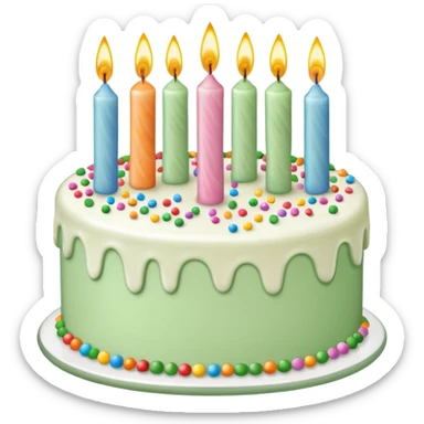 Sage green birthday sticker