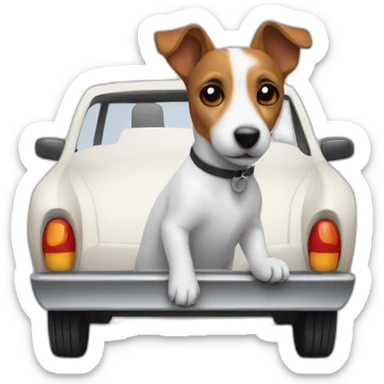 Jack Russell Dog in the car sticker