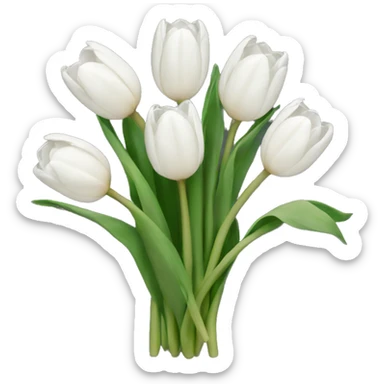 white tulip bouquet  sticker