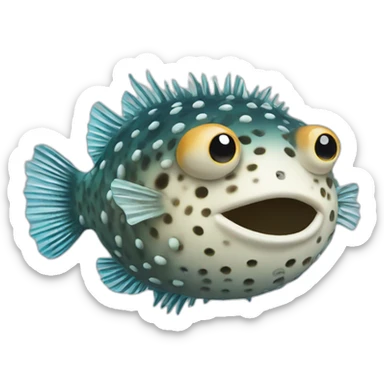 Puffer fish emoticons sticker