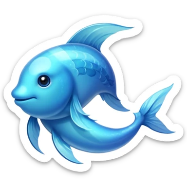 The zodiac symbol Pisces 00d9ff color sticker