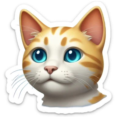 Atomic zombie cat sticker