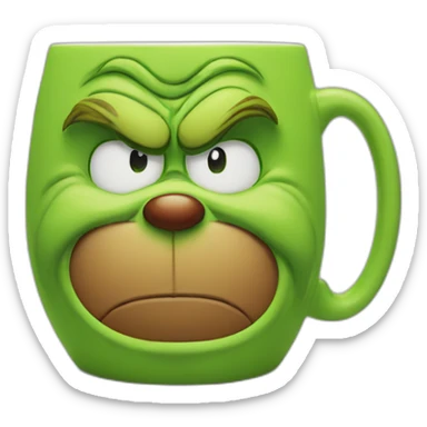 Grinch face shaped mug sticker