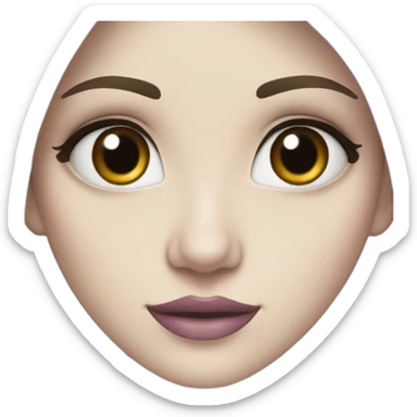 A white girl with purple eyes and dark black hair sticker