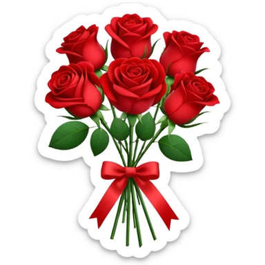 A delicate hand-tied rose bouquet sticker