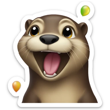 Party otter at a party sticker