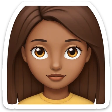 girl with straight brown hair and brown skin sticker