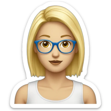 Ado blond yeux bleu avec des lunettes sticker
