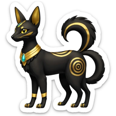 Umbreon-Anubis-Bastet-Fakémon-hybrid-creature (full body)  sticker