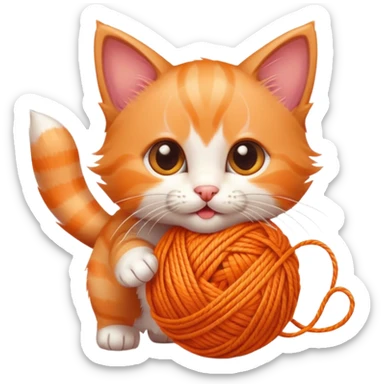 A playful kitten who loves chasing yarn.	 sticker